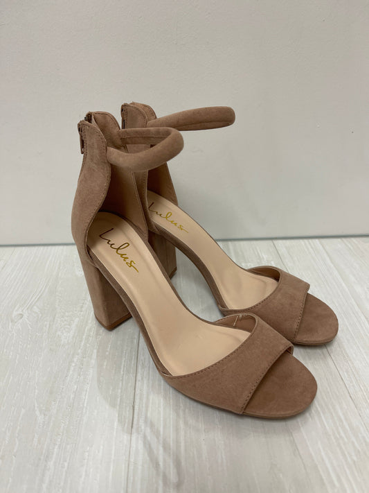 Shoes Heels Block By Lulus In Tan, Size: 9