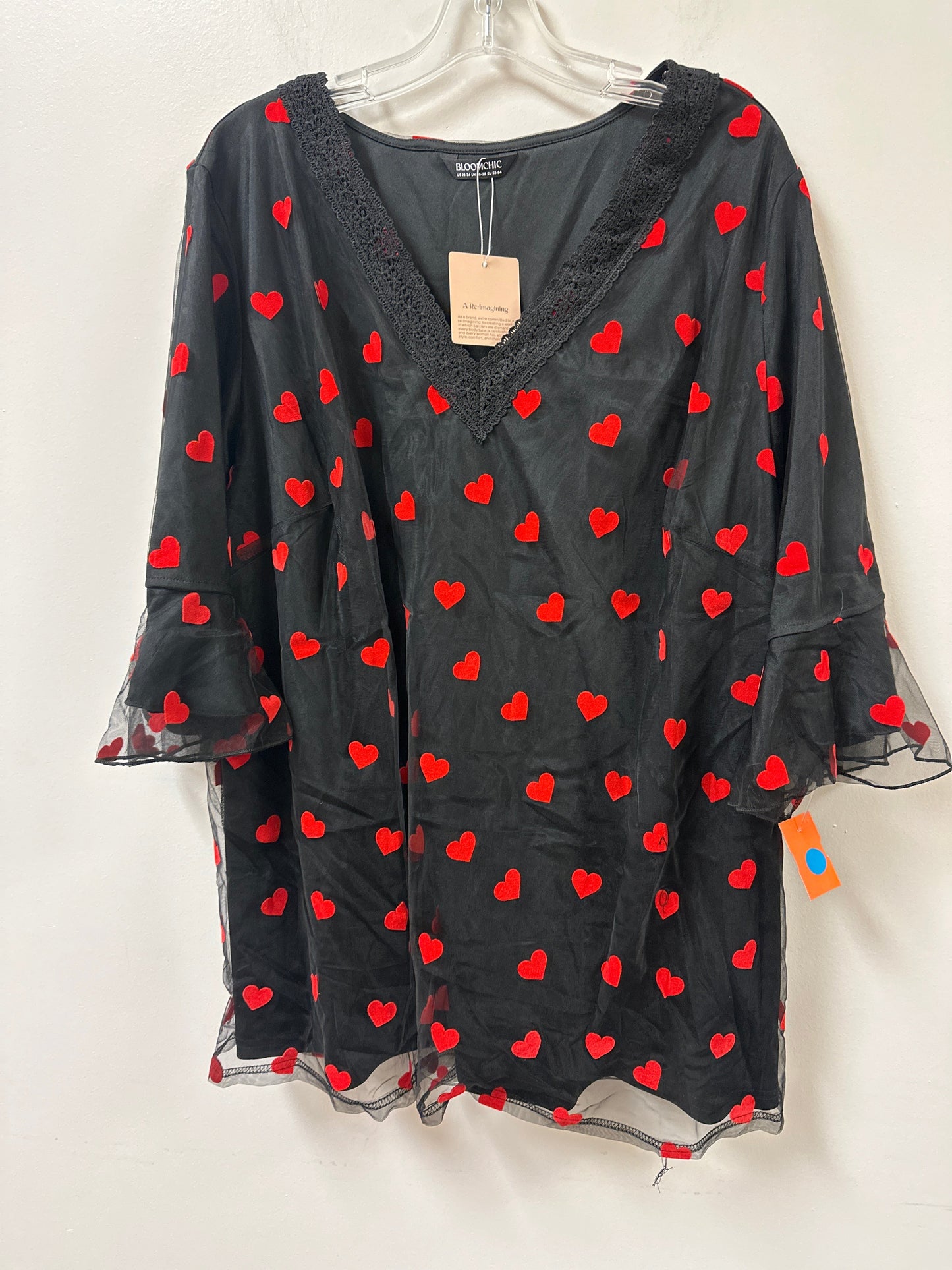 Top Long Sleeve By Clothes Mentor In Black & Red, Size: 3x