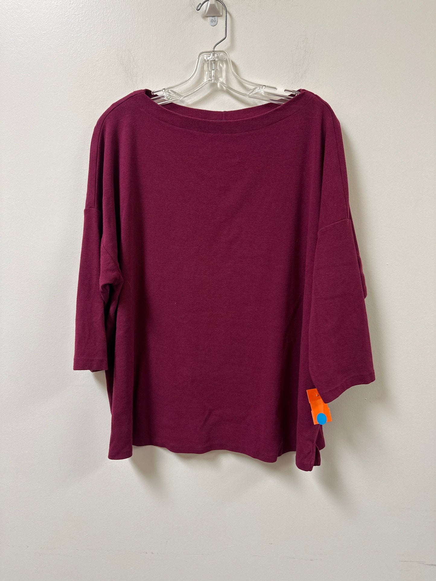 Top Long Sleeve By Karen Kane In Purple, Size: 2x