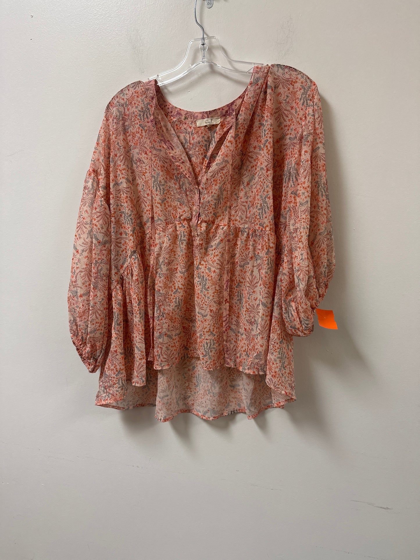 Top Long Sleeve By Easel In Floral Print, Size: M