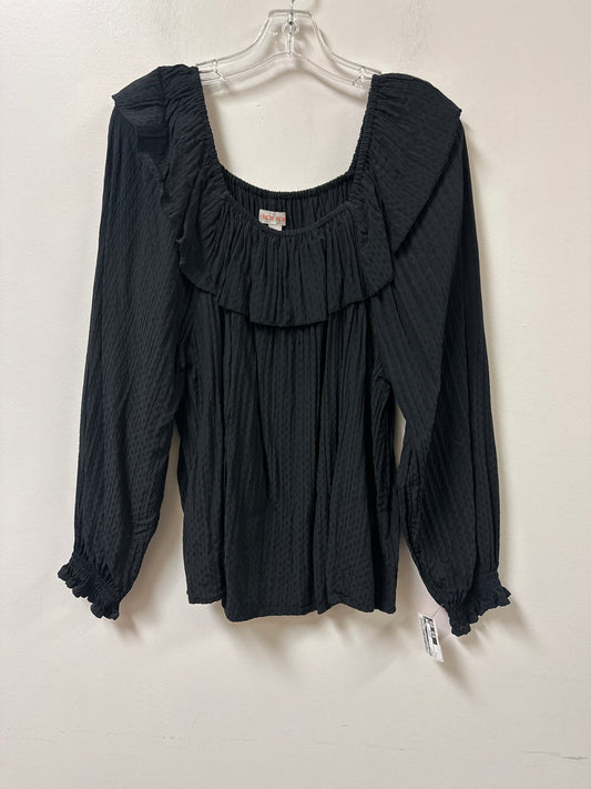 Top Long Sleeve By Knox Rose In Black, Size: L