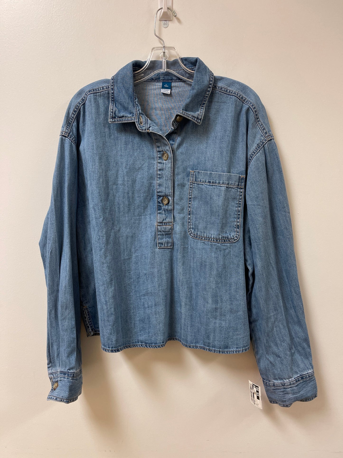 Top Long Sleeve By Old Navy In Blue Denim, Size: L