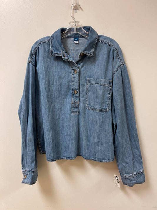 Top Long Sleeve By Old Navy In Blue Denim, Size: L