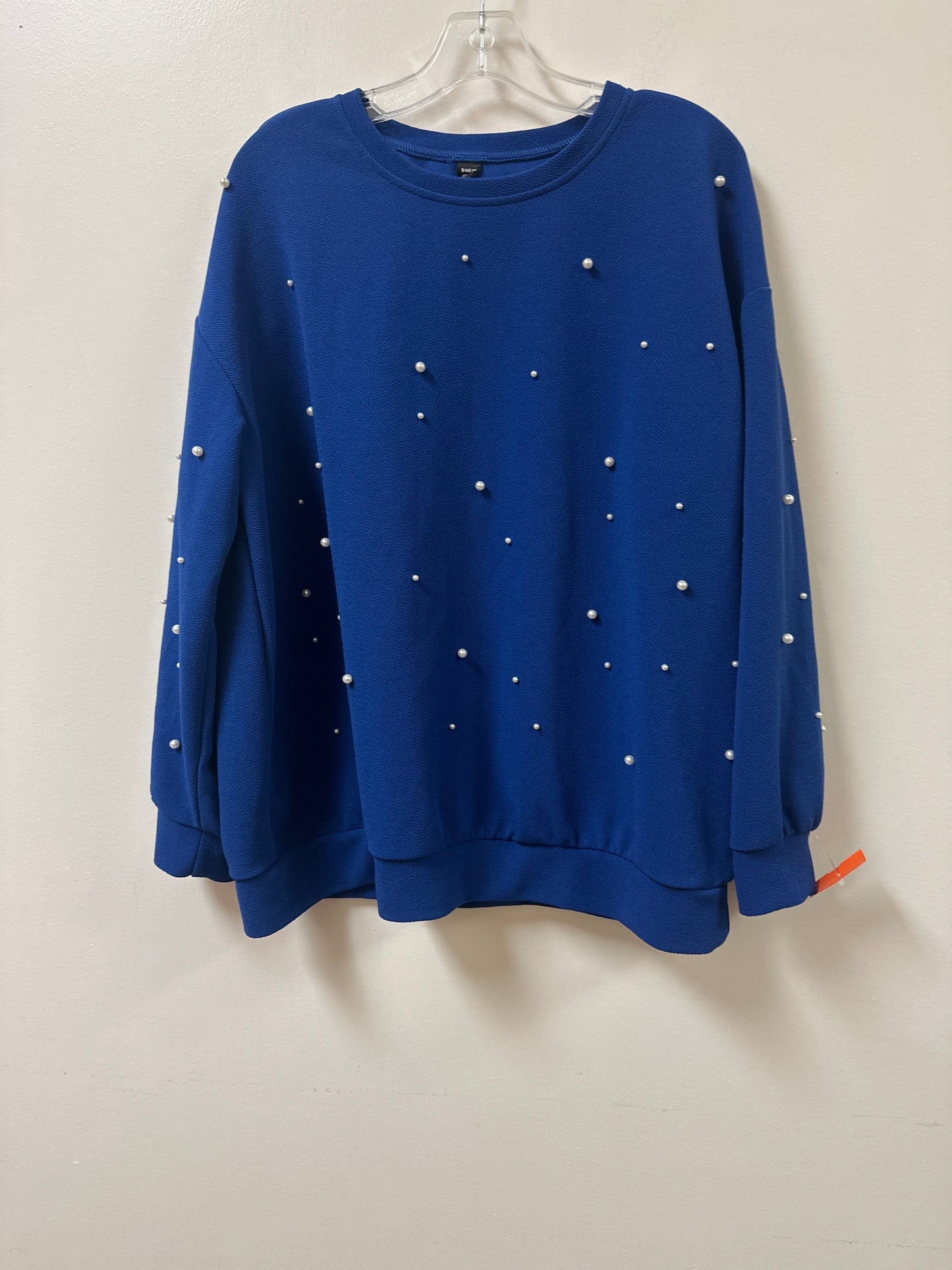 Top Long Sleeve By Shein In Blue, Size: 2x