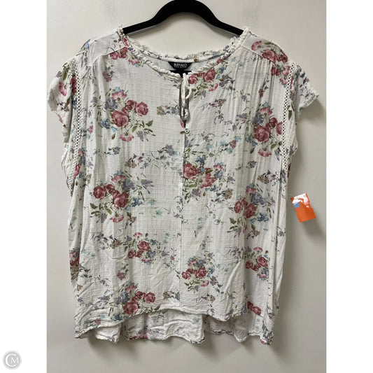 Top Short Sleeve By Buffalo David Bitton In Floral Print, Size: 2x