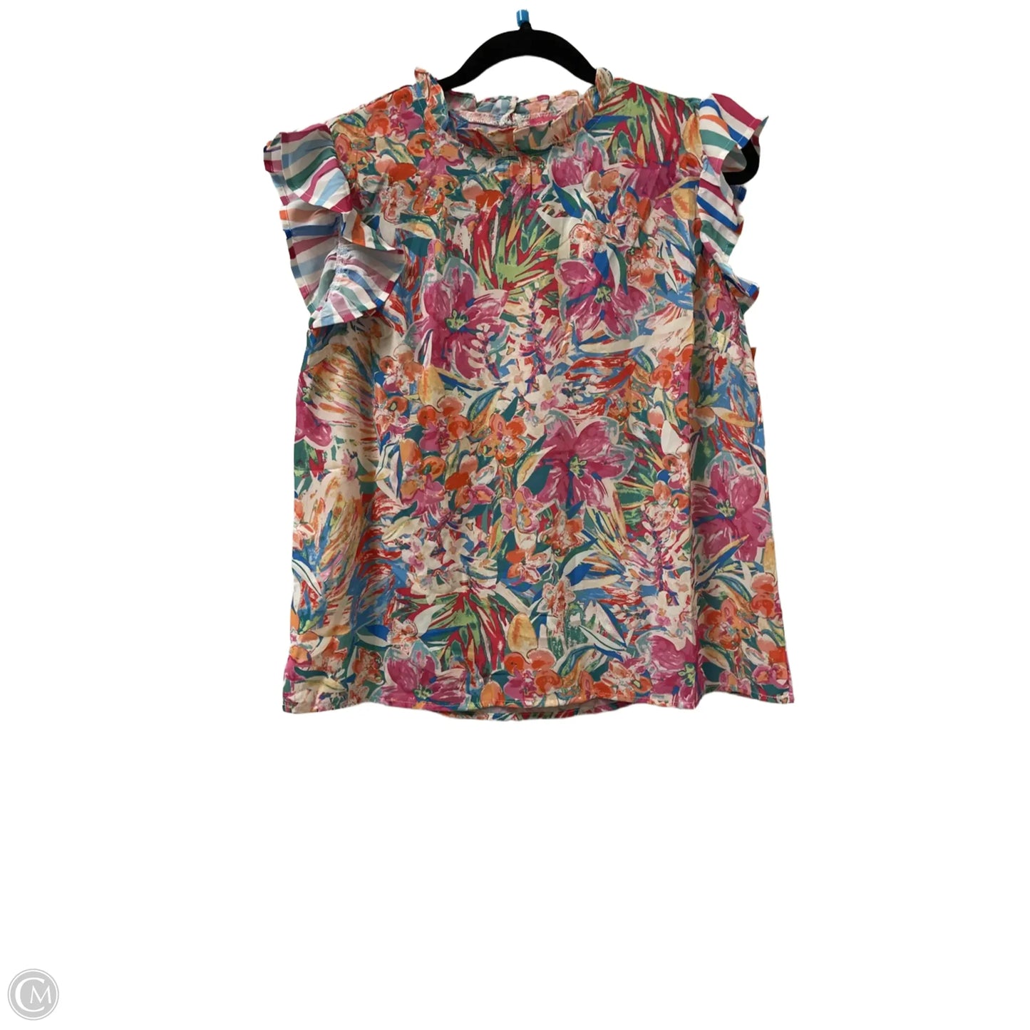 Top Short Sleeve By Flying Tomato In Multi-colored, Size: M