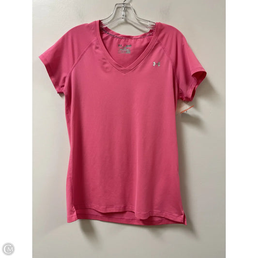 Athletic Top Short Sleeve By Under Armour In Pink, Size: M