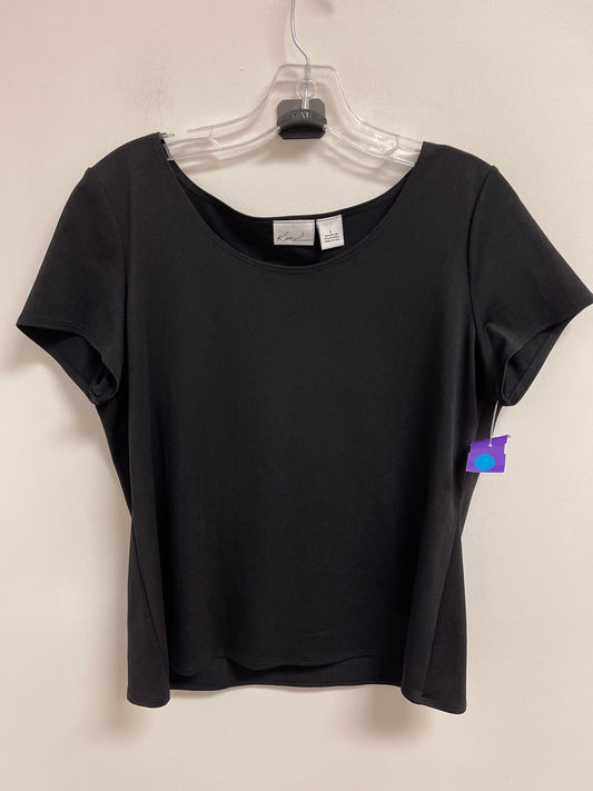 Top Short Sleeve By Kim Rogers In Black, Size: L