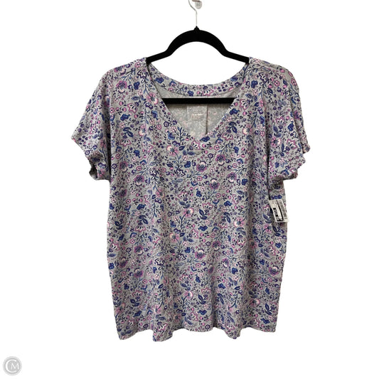 Top Short Sleeve By J. Jill In Floral Print, Size: M