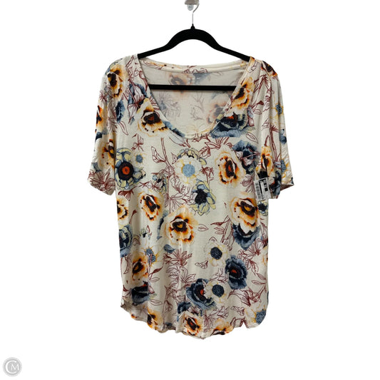 Top Short Sleeve By Maurices In Blue & Orange, Size: L