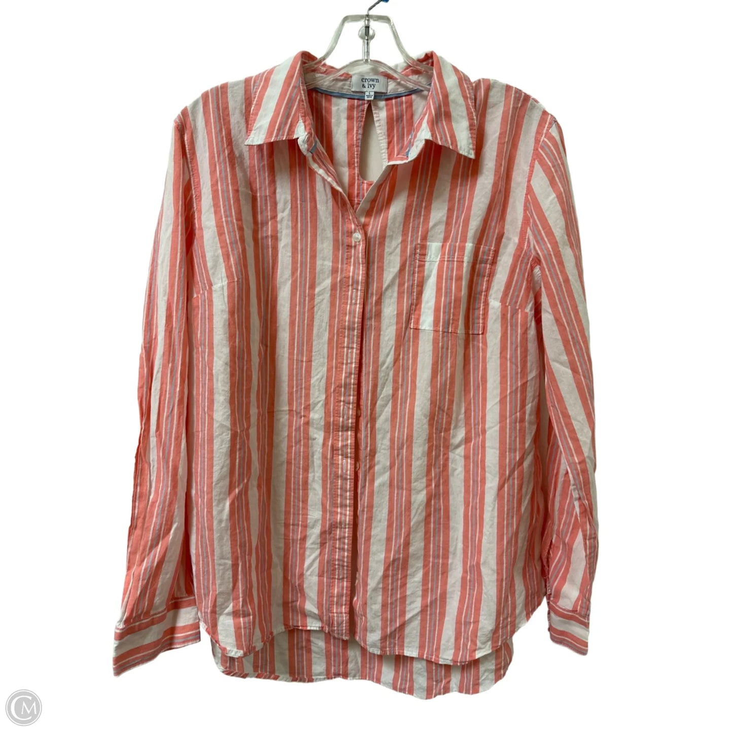 Blouse Long Sleeve By Crown And Ivy In Orange, Size: L