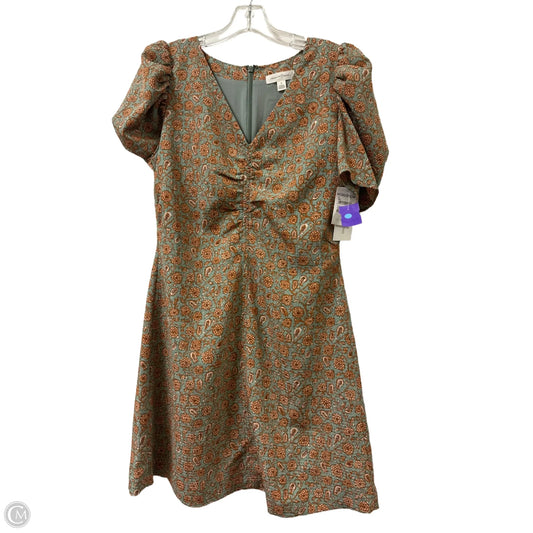 Dress Casual Midi By Treasure And Bond In Green & Orange, Size: S