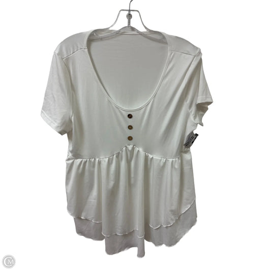 Top Short Sleeve By Clothes Mentor In White, Size: 1x