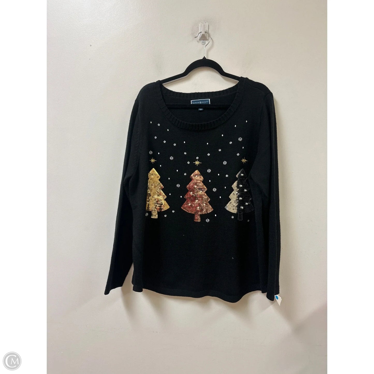 Sweater By Karen Scott In Black, Size: 2x