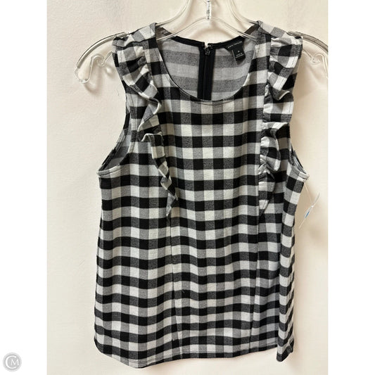Top Sleeveless By Ann Taylor In Black & Grey, Size: M