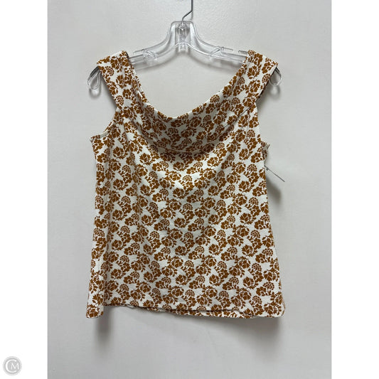 Top Sleeveless By Ann Taylor In Brown & White, Size: L