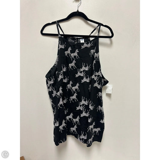 Top Sleeveless By Old Navy In Black & White, Size: 1x