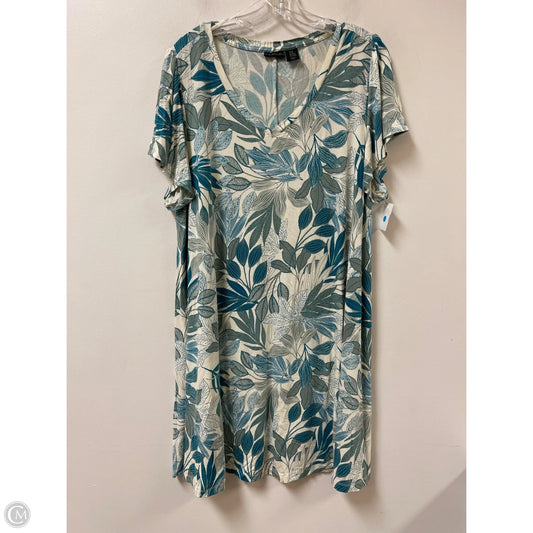 Dress Casual Midi By Tahari By Arthur Levine In Green & Tan, Size: 2x