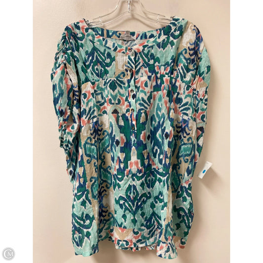 Blouse Short Sleeve By West Bound In Multi-colored, Size: 2x