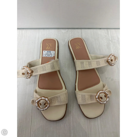 Sandals Flats By New York And Co In Cream, Size: 11