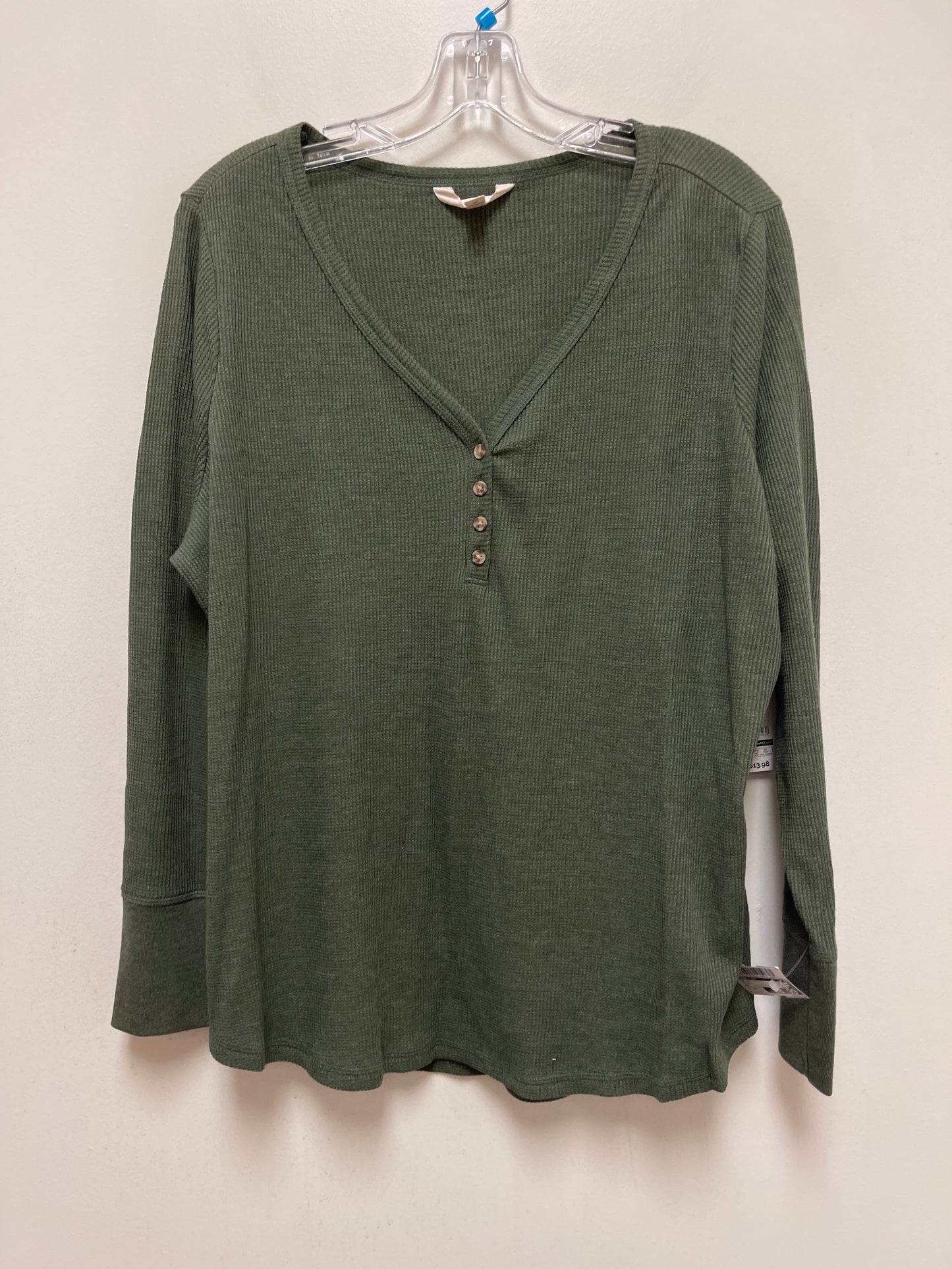 Green Top Long Sleeve Terra & Sky, Size 1x