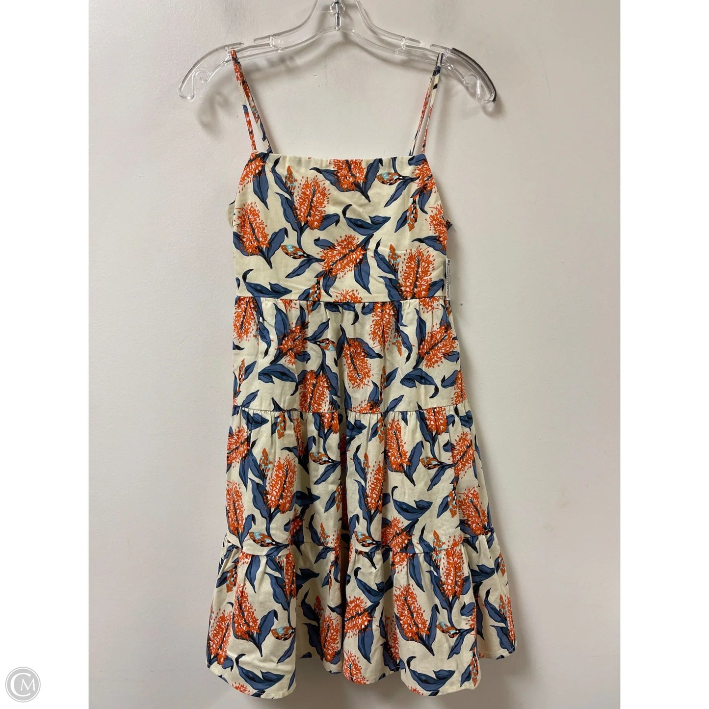 Dress Casual Midi By Tcec In Blue & Orange, Size: M