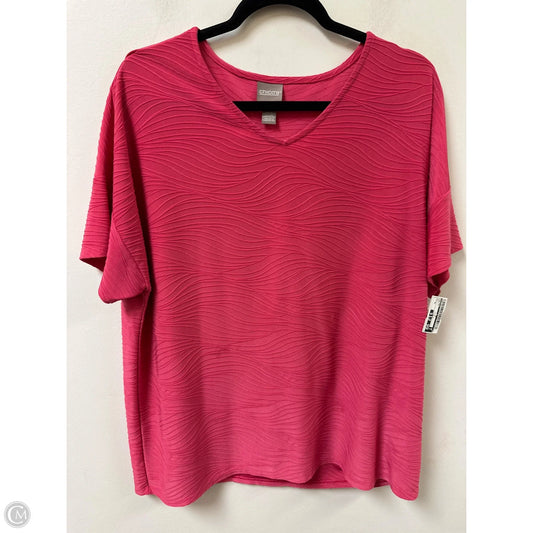 Top Short Sleeve By Chicos In Pink, Size: Xl