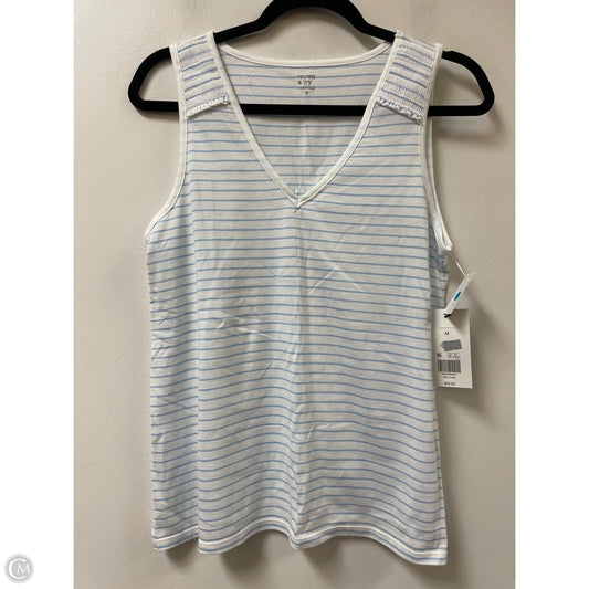 Top Sleeveless By Crown And Ivy In Blue & White, Size: M