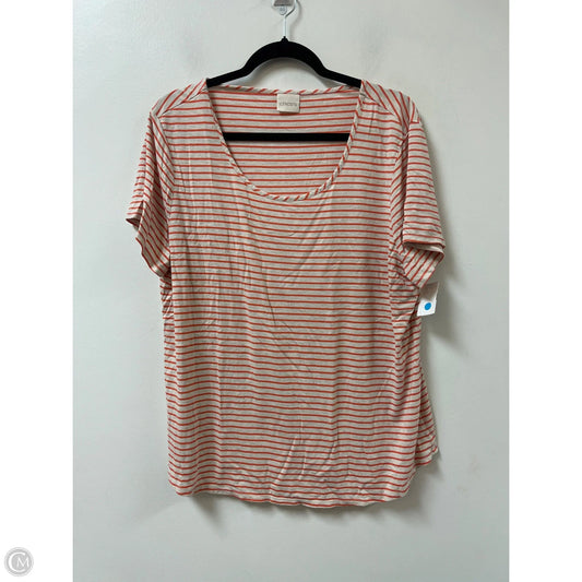 Top Short Sleeve By Chicos In Orange, Size: Xl