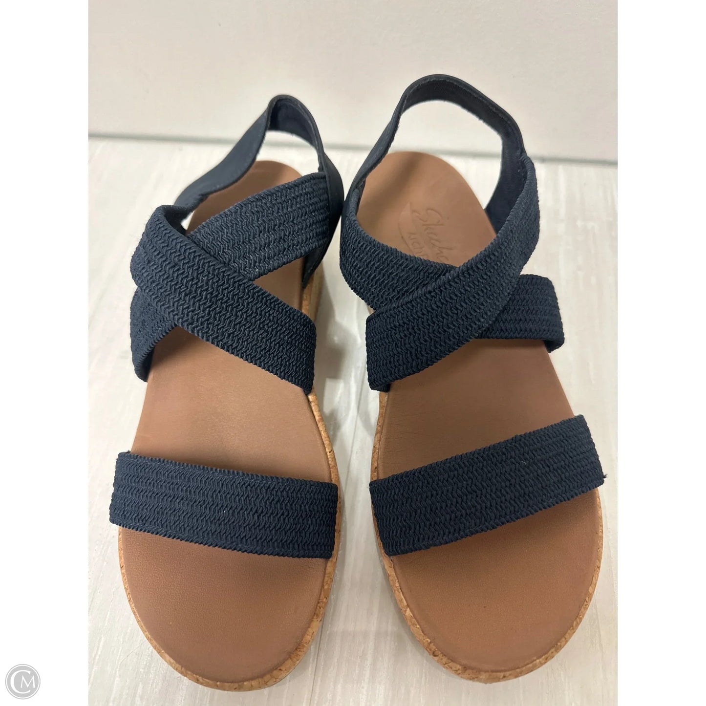 Sandals Heels Wedge By Skechers In Blue, Size: 9