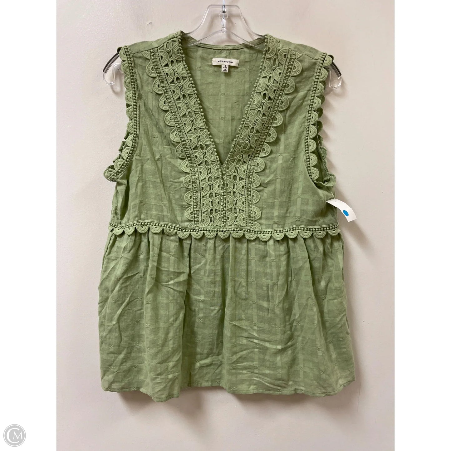 Top Sleeveless By Max Studio In Green, Size: S