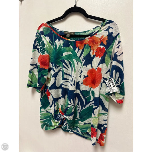 Top Short Sleeve By Tommy Bahama In Floral Print, Size: L