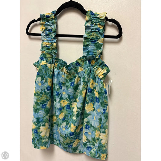 Top Sleeveless By Blu Pepper In Floral Print, Size: L