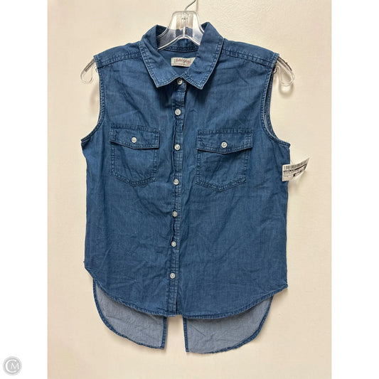 Blouse Sleeveless By Faded Glory In Blue Denim, Size: S