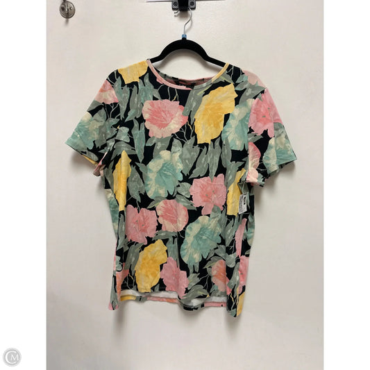 Top Short Sleeve By Lauren By Ralph Lauren In Floral Print, Size: 2x