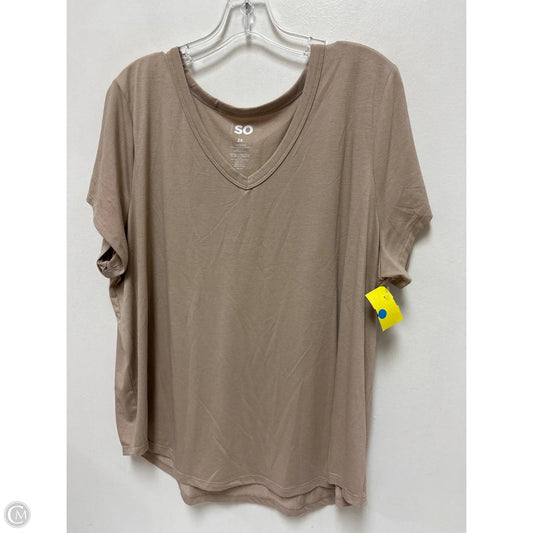 Top Short Sleeve By So In Tan, Size: 2x
