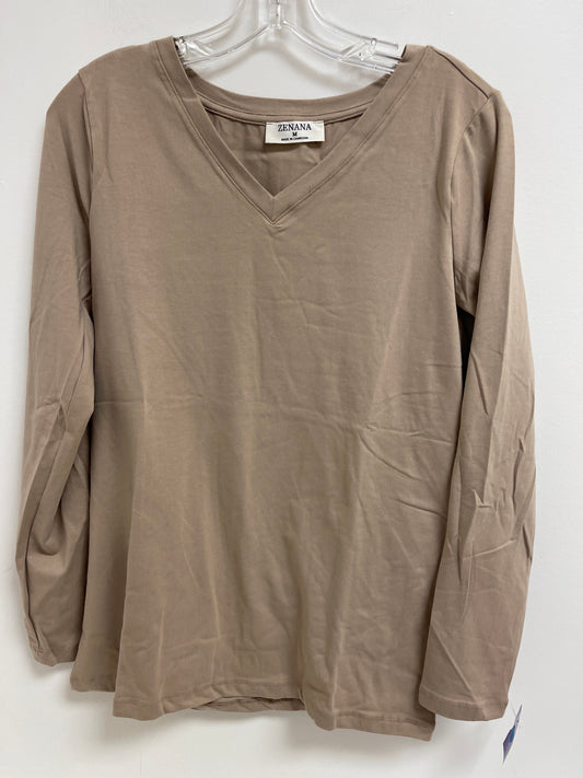 Brown Top Long Sleeve Zenana Outfitters, Size M