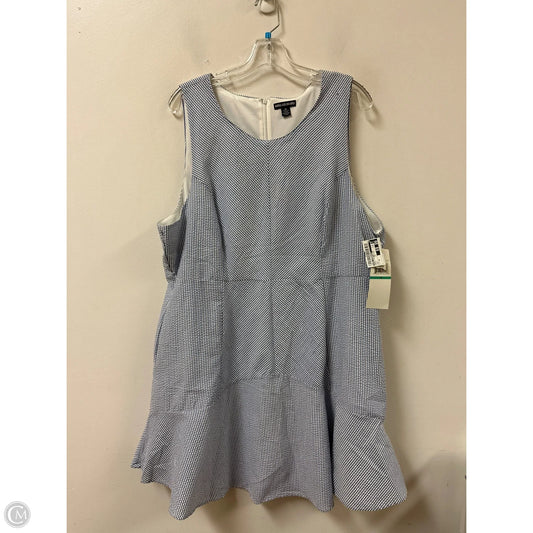 Dress Casual Midi By Nina Leonard In Blue, Size: 1x