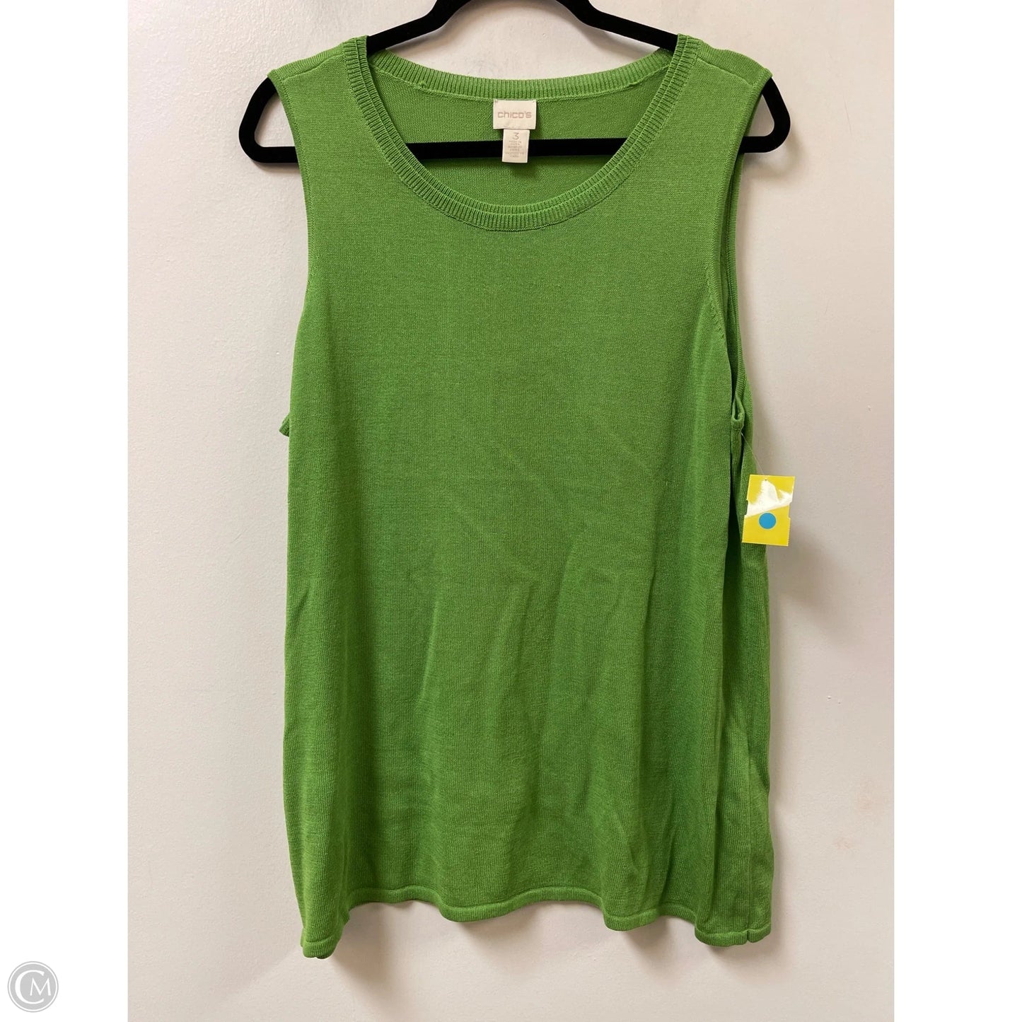 Top Sleeveless By Chicos In Green, Size: Xl