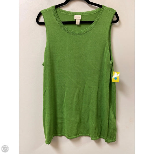 Top Sleeveless By Chicos In Green, Size: Xl