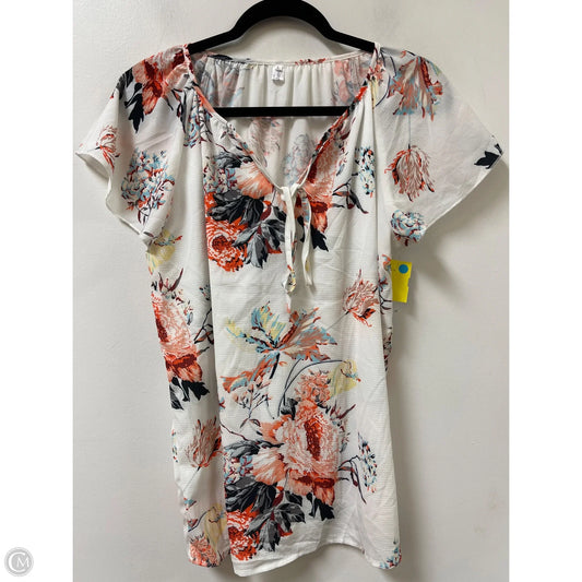 Top Short Sleeve By Clothes Mentor In Floral Print, Size: L