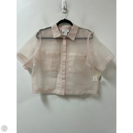 Blouse Short Sleeve By Rachel Zoe In Pink, Size: L