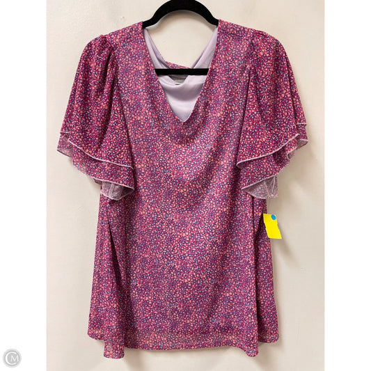 Top Short Sleeve By Cj Banks In Multi-colored, Size: 1x