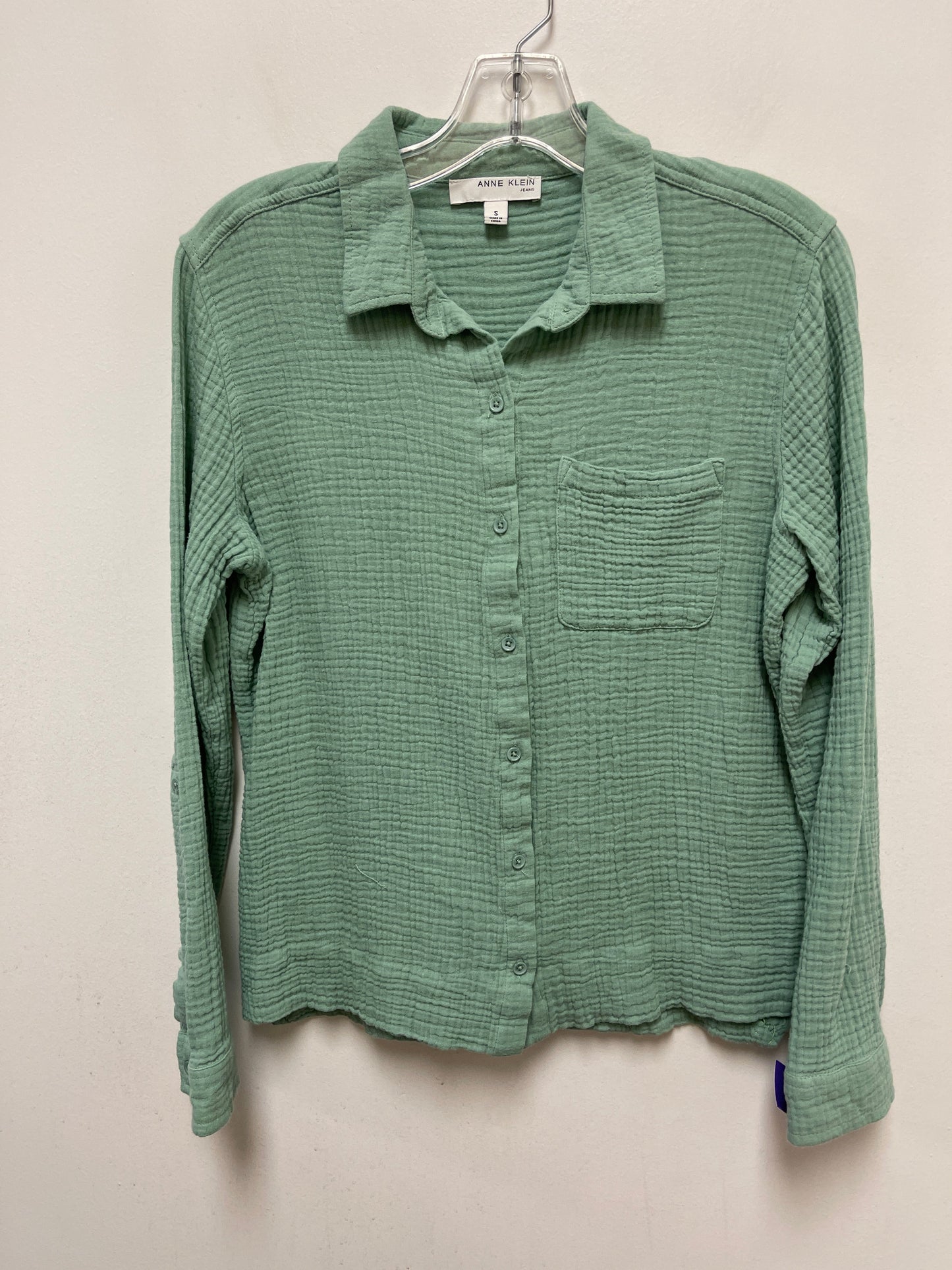 Green Top Long Sleeve Anne Klein, Size S