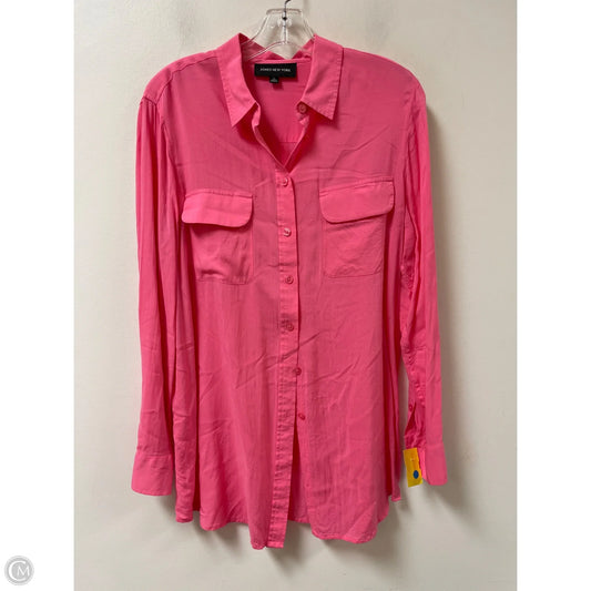 Blouse Long Sleeve By Jones New York In Pink, Size: L