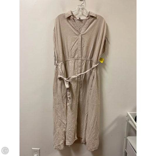 Dress Casual Midi By Time And Tru In Cream, Size: Xl