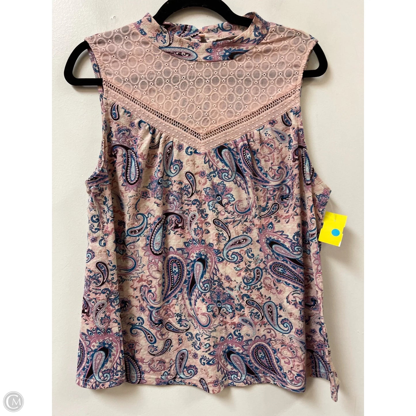 Top Sleeveless By Melloday In Blue & Pink, Size: L