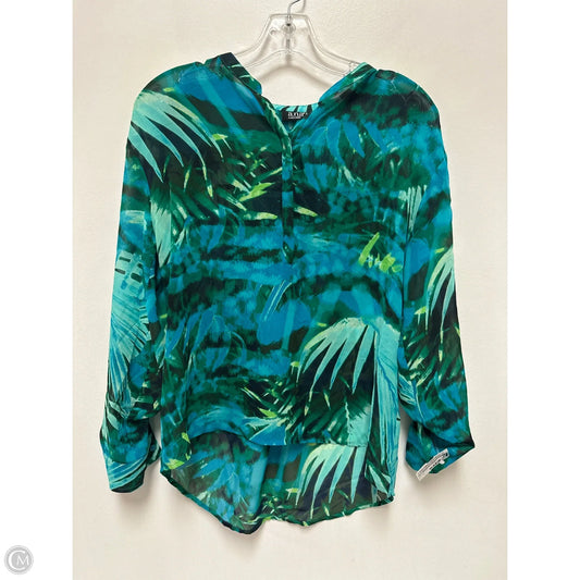 Blouse Long Sleeve By Ana In Blue & Green, Size: Mp