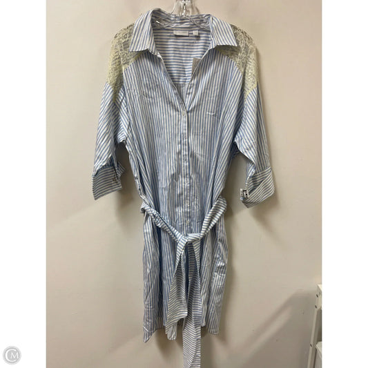 Dress Casual Midi By New York And Co In Blue & White, Size: L