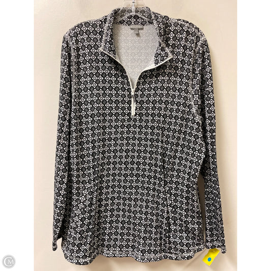 Athletic Jacket By Talbots In Black & White, Size: Xl